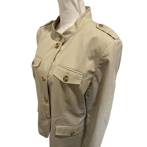 Michael Kors Jacket Blazer Women Sz 14 Button Down Pockets Military Style Lined - Picture 4 of 11